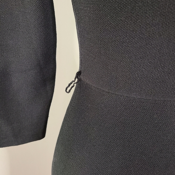 Eliza J Midi Dress Small Black 3/4 Sleeve Sweater Knit A Line Pullover Crewneck - Picture 8 of 13